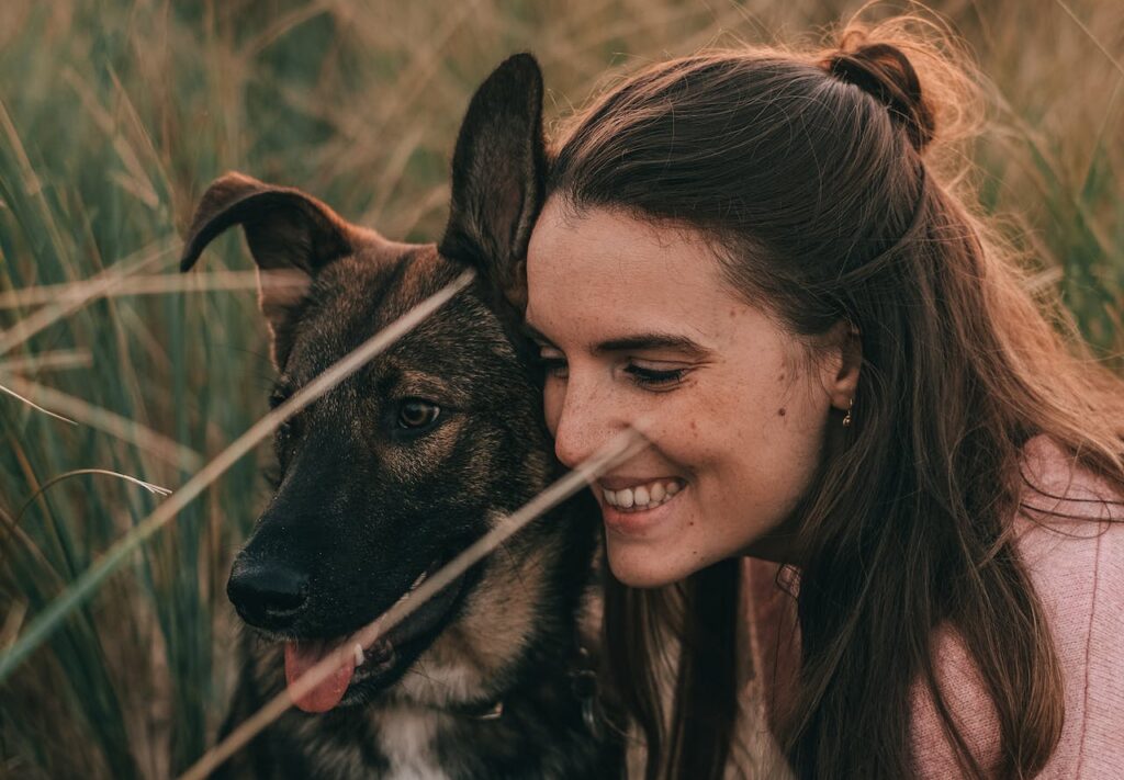 Woman and her German Shepherd