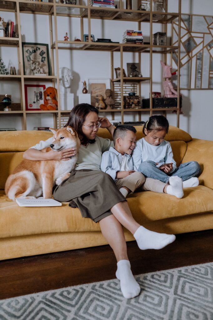 Shiba Inu with Family