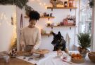 German Shepherd in the kitchen