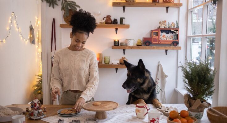 German Shepherd in the kitchen