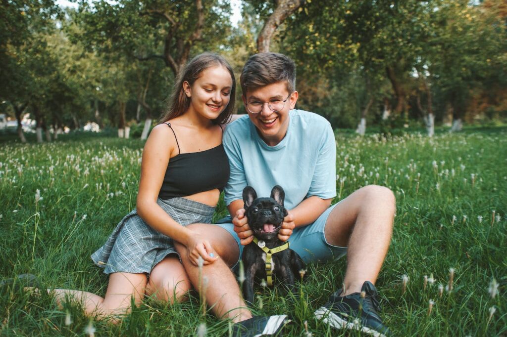 French Bulldog with Family